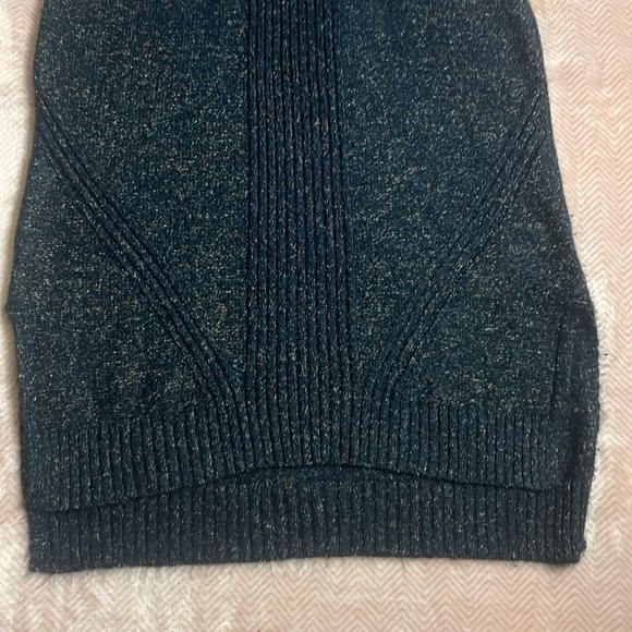 Navy knit turtleneck sleeveless sweater dress with rainbow speckles sz Large - Picture 3 of 9